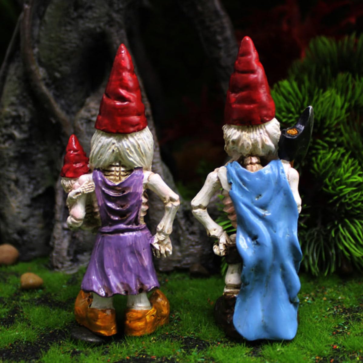 Uonlytech 10 Pezzi Decorazione Halloween in Resina Statuette di Nani Scheletro, Lavorazione Fine, Materiale Resistente, per Davanzale o Tavolino