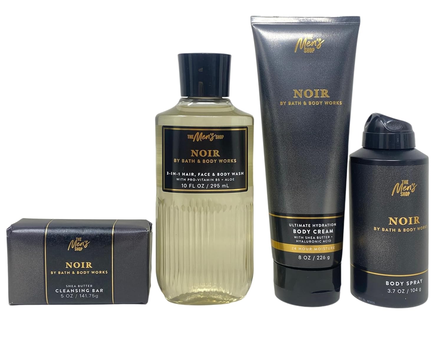Bath & Body Works Men's Collection Noir - Body Cream - 3-in-1 Hair, Face & Body Wash - Body Spray and Cleansing Bar - with a Cabin Spice Bar Soap - Image 2
