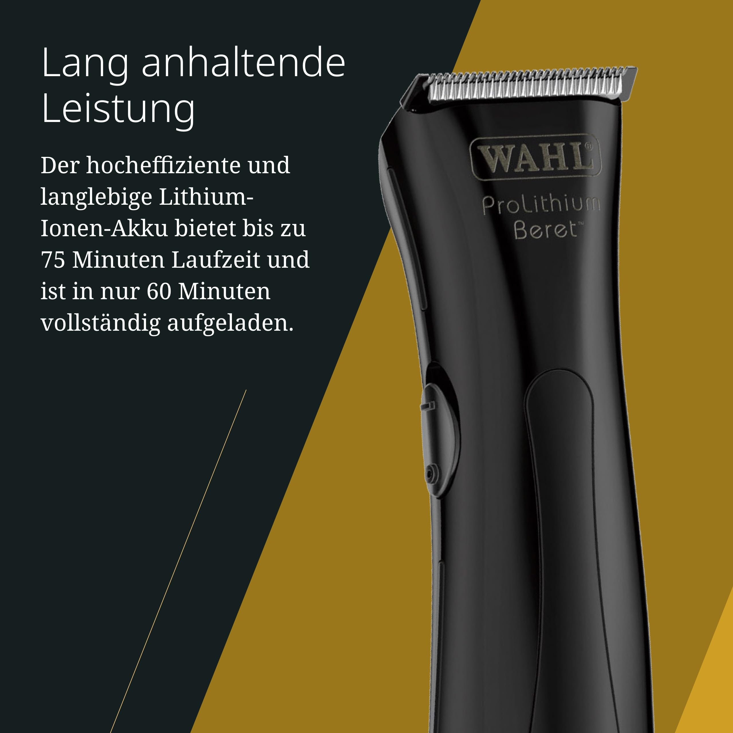 Wahl Stealth Beret - Netz-/Kabelloser Konturen-Haarschneider mit Präzisionsklingensatz - Für dichtes Futter & Kanten, Schwarz