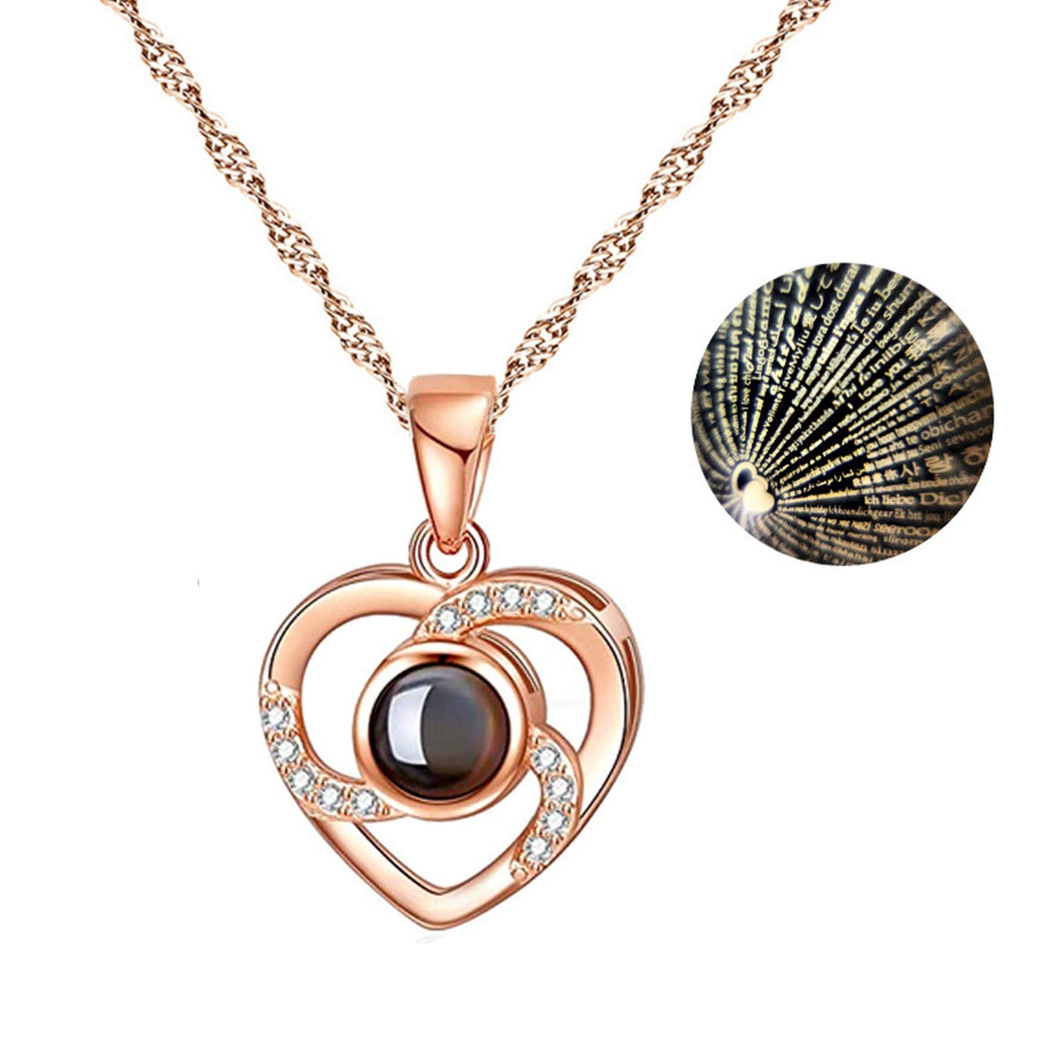 SDFGHG Valentines Day Gifts for Her,Preserved Red Real Rose with Love You Necklace in 100 Languages Gift Set,Valentine's Day Roses Gifts for Mom Girlfriend Wife,Valentines Day Gift golden