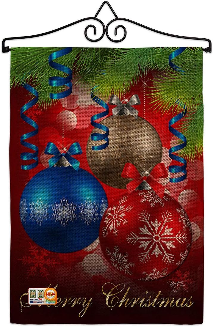 Ornaments Burlap Garden Flag Wintertime Christmas Santa Marry Xmas Present Reindeer Season Snow Small Decorative Gift Yard House Banner Double-Sided Made In USA 13 X 18.5