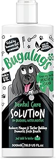 BUGALUGS Dog Breath Freshener Dental Care Water Additive. Clean Teeth, Healthy Gums & Fresh Breath - Natural Dog plaque remover & tartar remover for teeth - No Brushing Needed