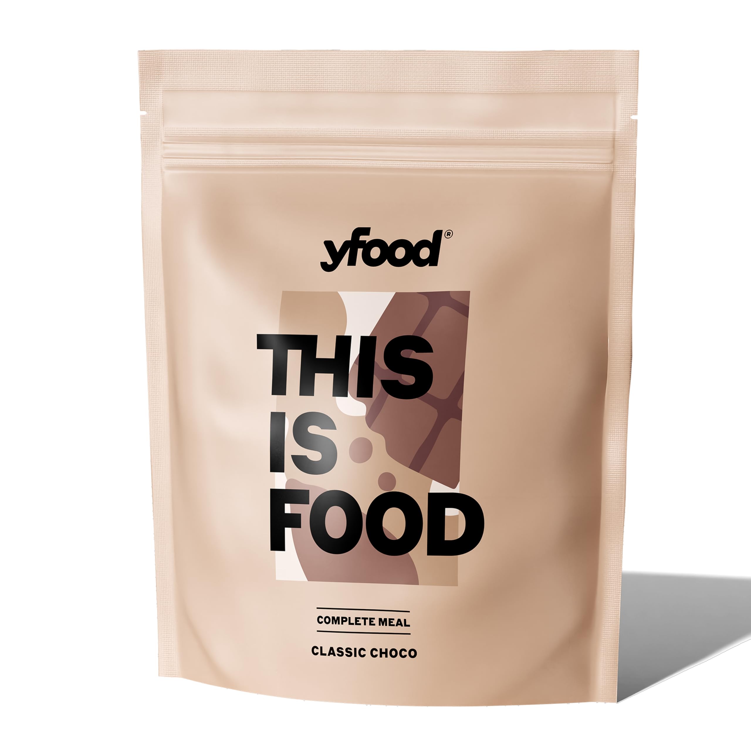 yfood Poudre Classic Choco, délicieux repas à boire à emporter en poudre, 25 g de protéines, 12 repas, 26 vitamines et minéraux, goût chocolat