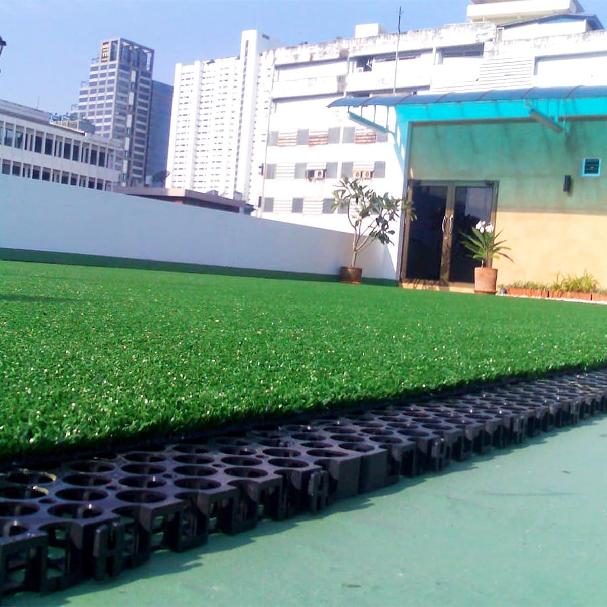ALLTOP TURF 50cmX50cmX3cm(19.68inX19.68inX1.18in) Interlocking Drainage Cell System for Artificial Grass (3sqm-12pieces)