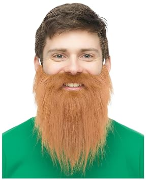 Ginger Fake Irish Beard St. Patricks Day Leprechaun Costume Beard Accessory for Men - One Size