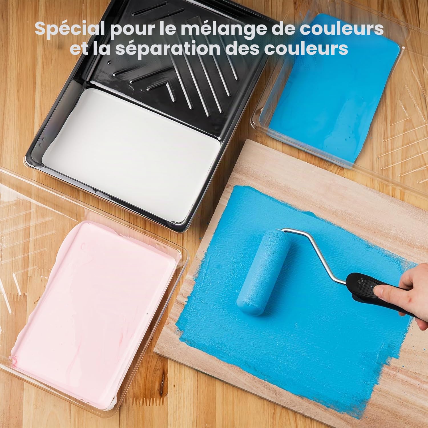 Mister Rui Lot de 6 bacs à peinture 32 x 22 cm pour peinture murale, accessoires de peinture, plastique