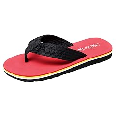 AnFeng Breathable Shoes Mens Flat Flip-Flops Home Slipper Summer Beach Shoes Sandals Mens Slipper Slippers for Men Red
