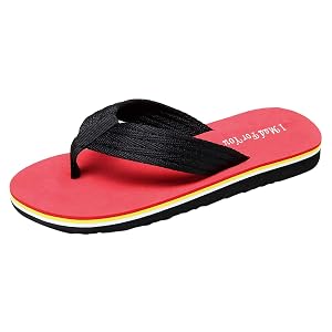 AnFeng Breathable Shoes Mens Flat Flip-Flops Home Slipper Summer Beach Shoes Sandals Mens Slipper Slippers for Men Red