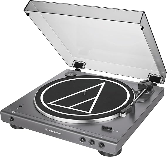 Audio-Technica at-LPGO-BT Fully Automatic Wireless Belt-Drive Turntable (Gun-Metal/Black)