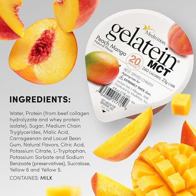 Gelatein MCT Peach Mango Pack de 12 de 4 oz miniatura 3