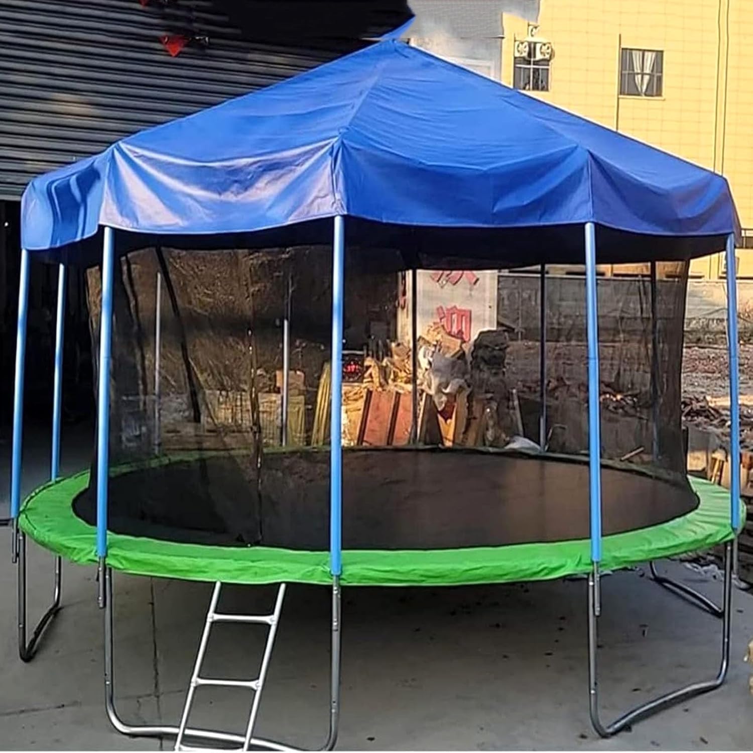 Generic Trampoline Canopy Shade Cover Windproof Protect from Sun for 6ft/8ft/10ft/12ft/14ft/16ft Trampoline Shade Straight Pole Round Trampoline Outdoor Fun for Kids