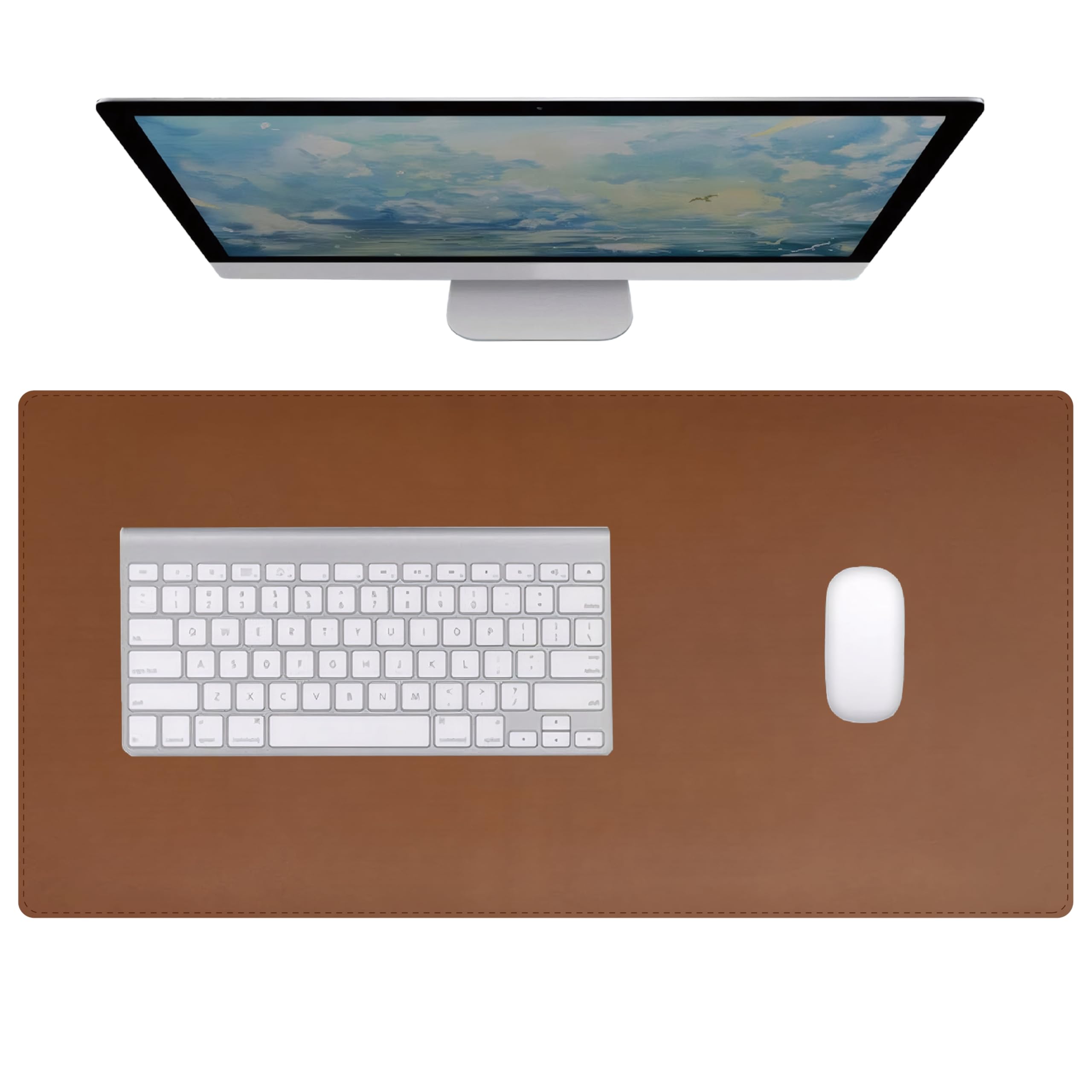 DRAYMAT Leather Desk Mat Anti-Slip Workstation Mouse Pad Suitable for Office & Home Thickness: 1.3mm Sewn Edges Craftsmanship Ink-Proof Stain-Resistant Durable Customizable Dimensions