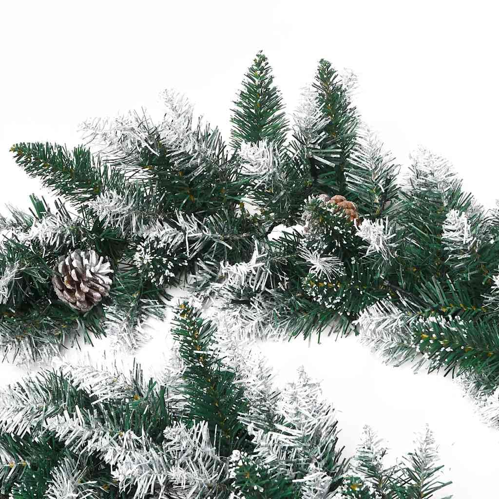 vidaXL Weihnachtsgirlande mit LED-Lichtern Grün 5,2 m PVC