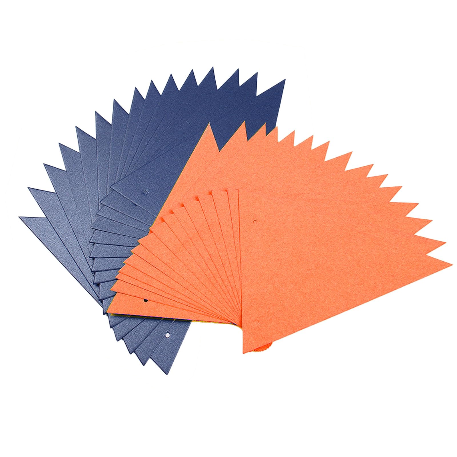Meetppy Wimpelkette – 3 X 3 M, Doppelseitig Bedruckt, Orange & Marineblau, Für Geburtstag, Abschluss & Party