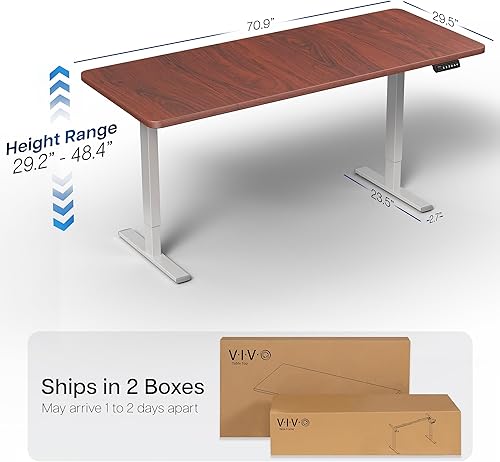 Vista 92 de VIVO DESK-KIT-1W6G - Escritorio eléctrico de pie de 60 x 24 pulgadas, ajuste de altura de memoria, serie 1B, parte superior de nogal oscuro de una