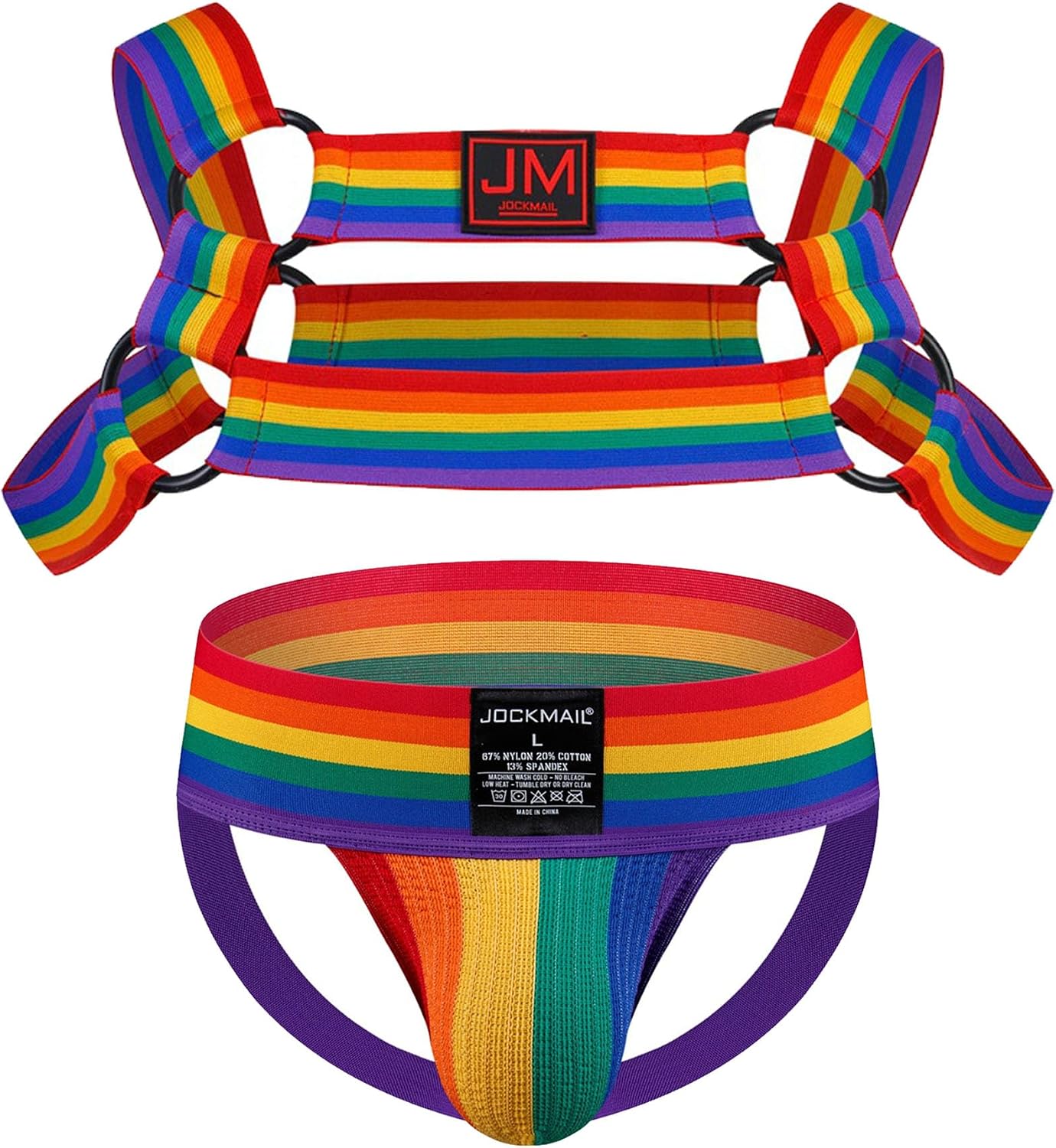Men's Jockstrap Lingerie Set with Body Chest Harness Elastic Waistband Sexy Underwear Halter Belt for Men