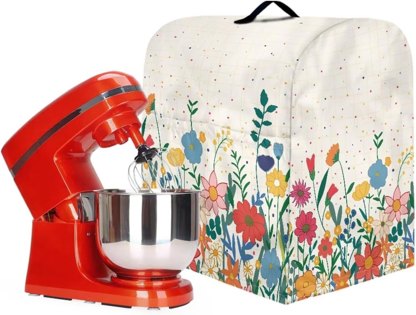 Stand Mixer Accessories, Floral Stand Mixer Dust Cover, Fashion Mixer Dust Cover Scratch Resistant Stand Mixer Cover for Most Standard Mixer Dust Cover Toaster Cover image 4