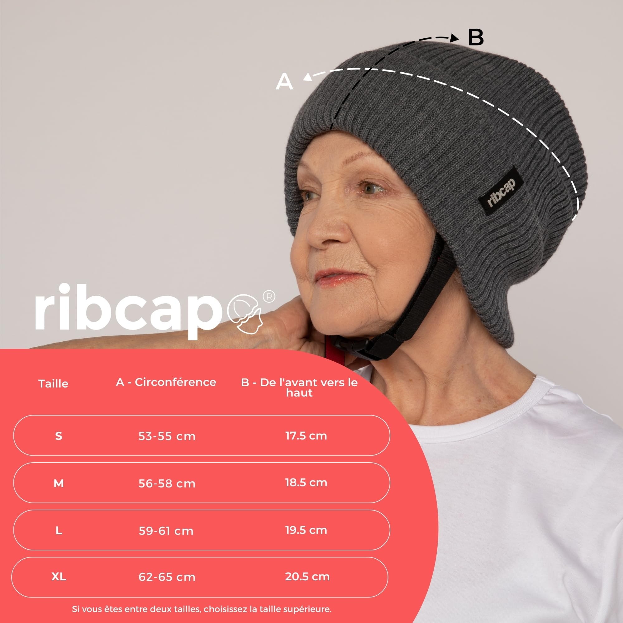 Ribcap Lenny Gris | Casque de Protection pour épilepsie et Risque de Chute