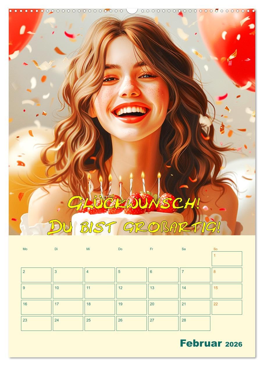 Liebe das Leben! Mit Affirmationen glücklich durch das Jahr! (Wandkalender 2026 DIN A2 hoch), CALVENDO Monatskalender: Mit positiver Lebenseinstellung ... auf die Sprünge helfen (CALVENDO Gesundheit)