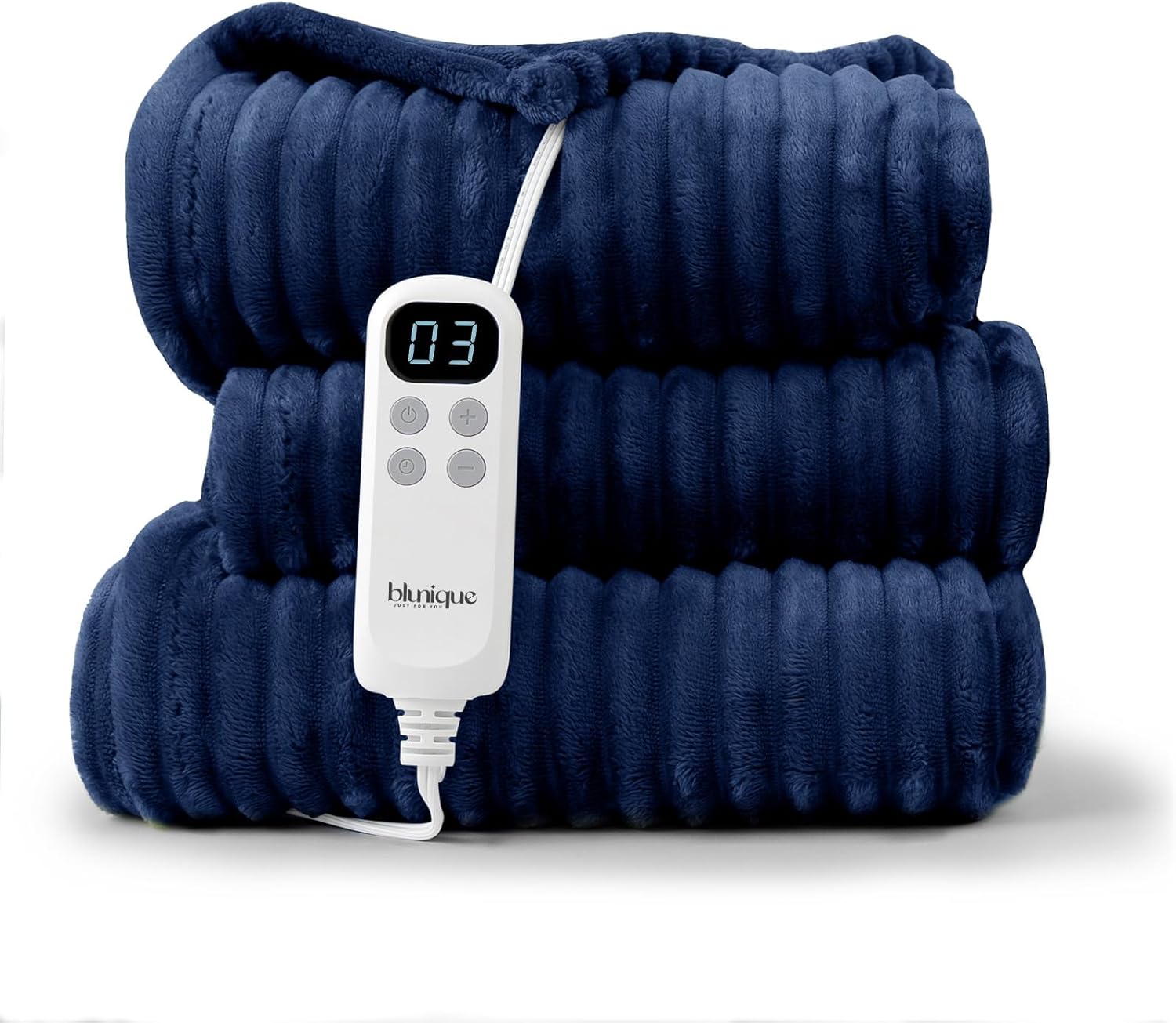 blunique Heated Twin Blanket Striped Electric Blanket
