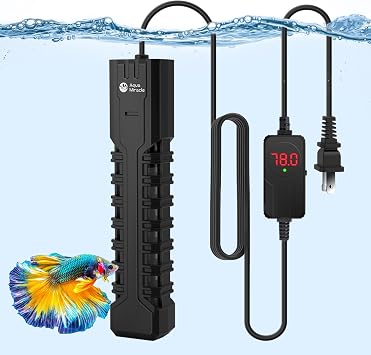 AquaMiracle Submersible Aquarium Heater with LED Digital Temp Display, Fish Tank Heater with Dry-Run & Over-Temp Protection, for Freshwater Saltwater Aquariums300W/40-75Gal