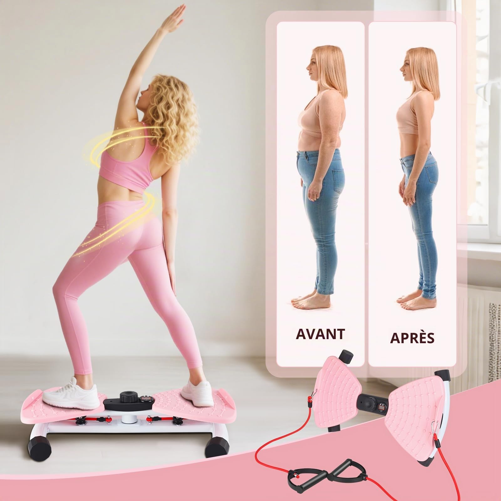 Disque de Torsion 360° pour Sculpture de la Taille – Design Ergonomique avec Surface Antidérapante et Base Hexagonale – Outil de Fitness Polyvalent pour Perte de Poids et Massage des Pieds