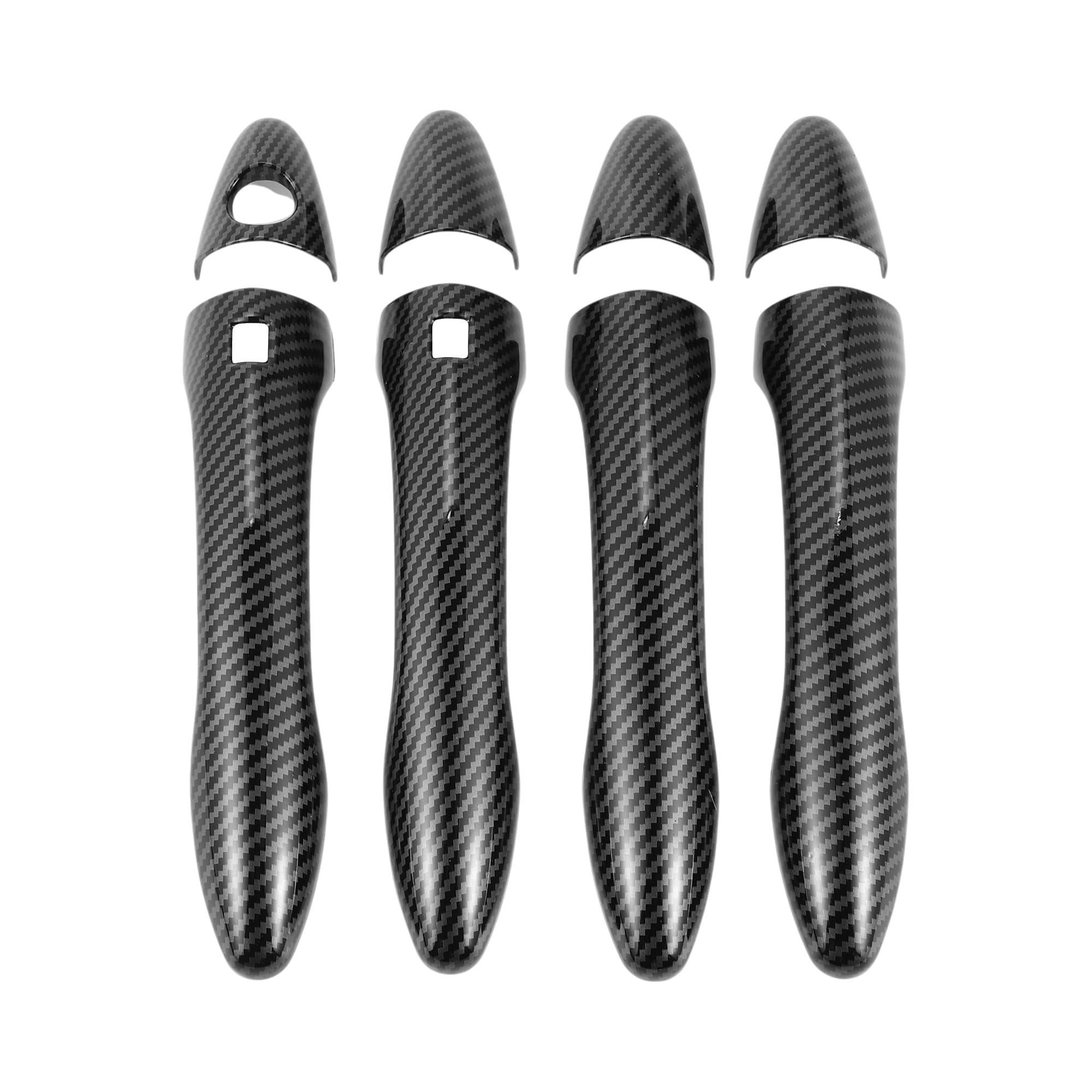 Smart Car Door Handle Cover Trim - Car Side Door Handle Cover - for Kia Optima K5 2011-2015 Carbon Fiber Black - 1 Set