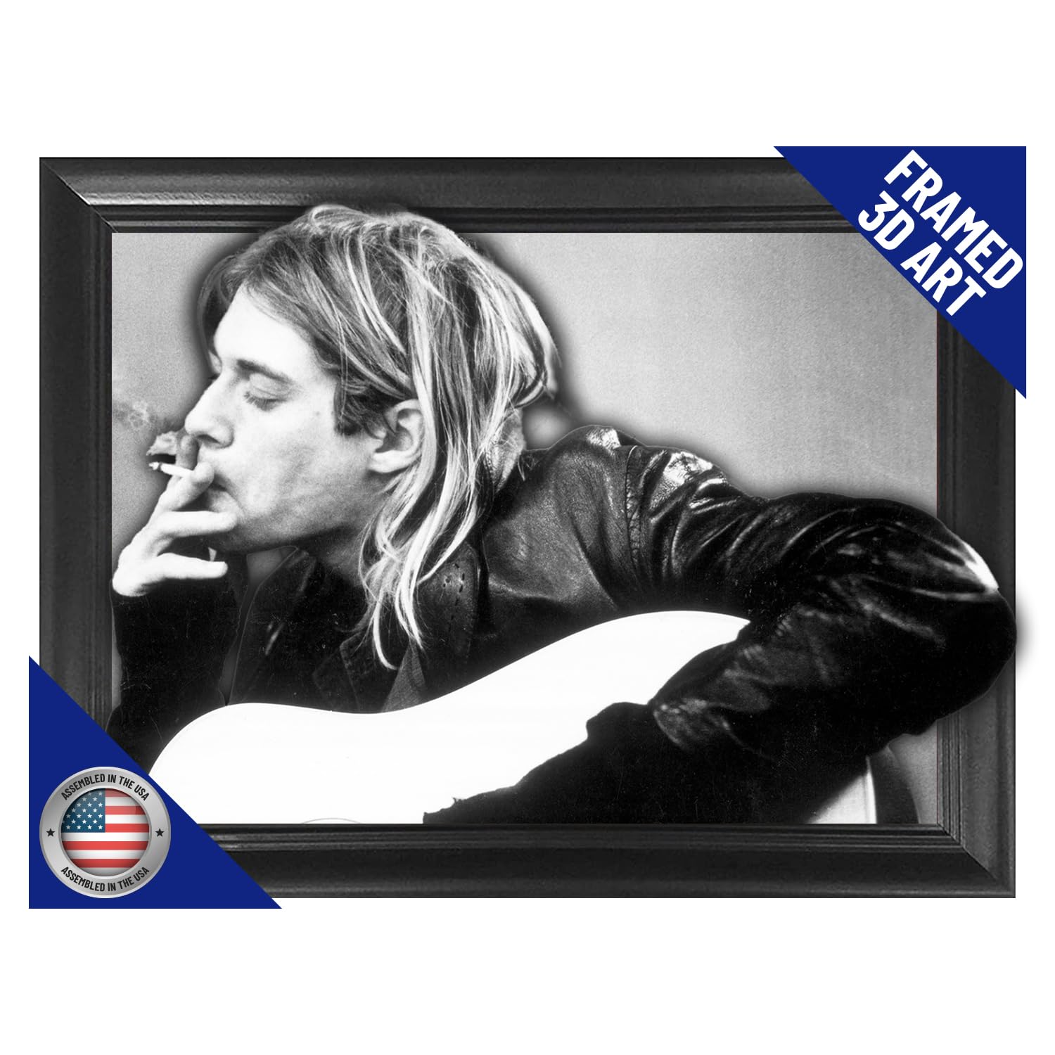 Amazon.com: Kurt Cobain Smoking Nirvana 3D Poster Wall Art