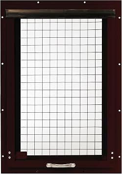 14x21 Chicken Coop Window, Flush Mount Tilt-Out Window with Tempered Glass & Screen, Brown, 1-Pack