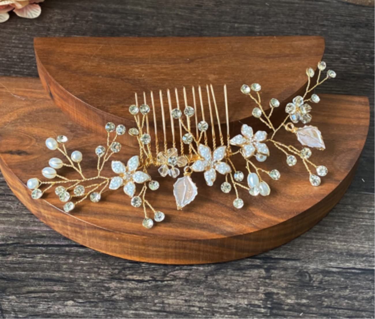RUVOO Haarkamm Braut Haar Kamm Hochzeit Haarkamm Frauen 18 Zähne Haarkamm Elegante Strasssteine ​​Haarseitenkämme Haarspange Haarschmuck Kamm Braut Haarschmuck