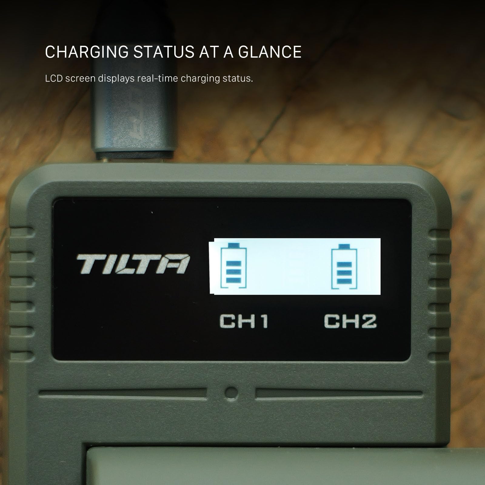TILTA NP-F550 Lot de 2 batteries 3500 mAh et double chargeur LCD compatible avec les batteries Sony NP-F570, F550, F750, F770, F930, F950, F960, F970, lampes LED, moniteurs et Nucleus M II TBC-LS-A-GN