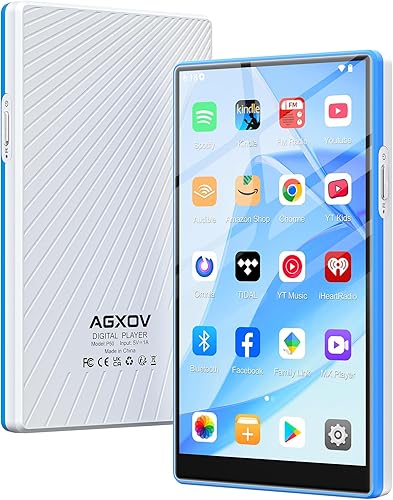 Reproductor de MP3 con Bluetooth y WiFi, pantalla táctil, blanco