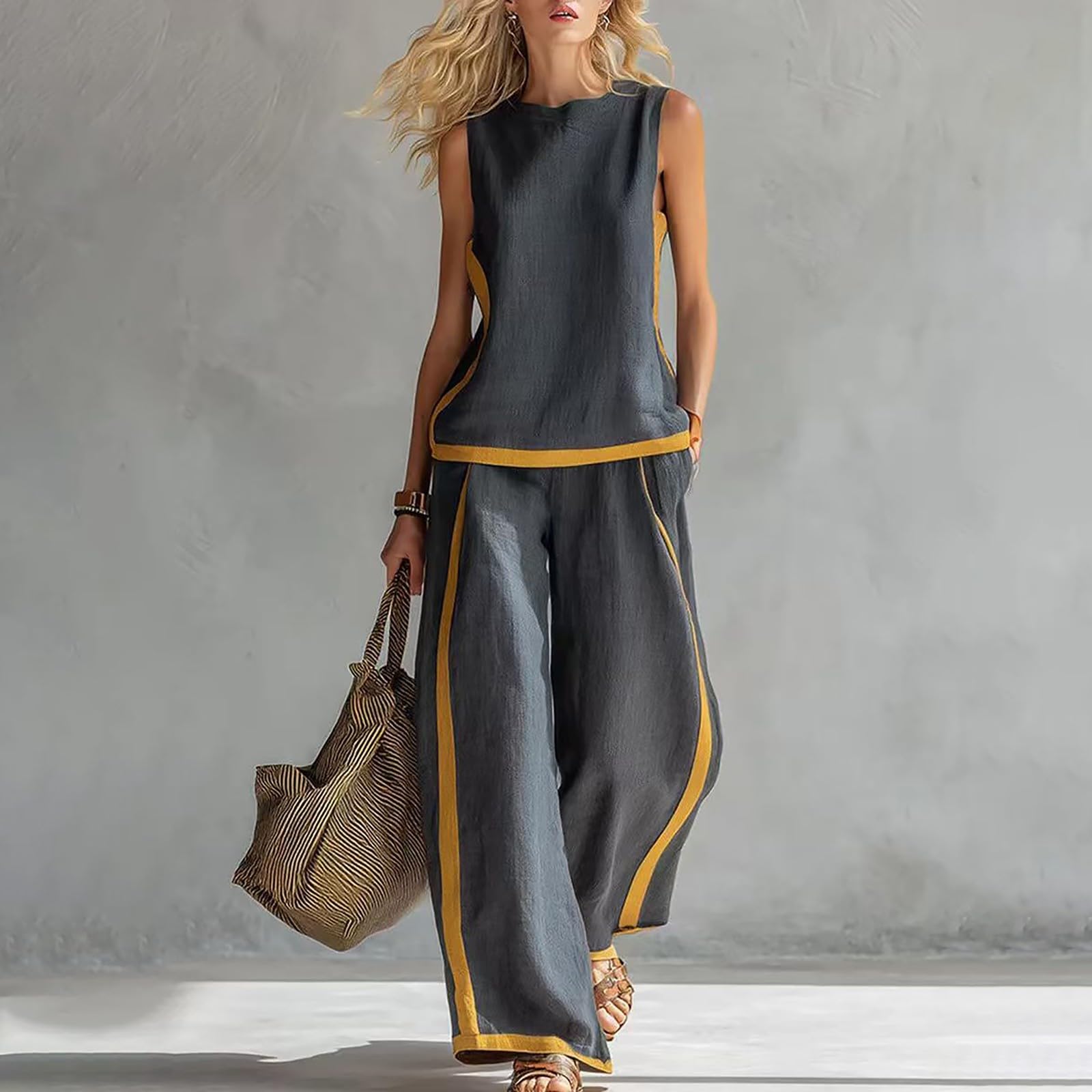 Conjunto Mujer Dos Piezas Casual Chandal Completo Tejido y Pantalones Suelto Cmodo Moda De Pijama Saln Deportivoconjunto Mujer Pantalon y topEntallado estilizado