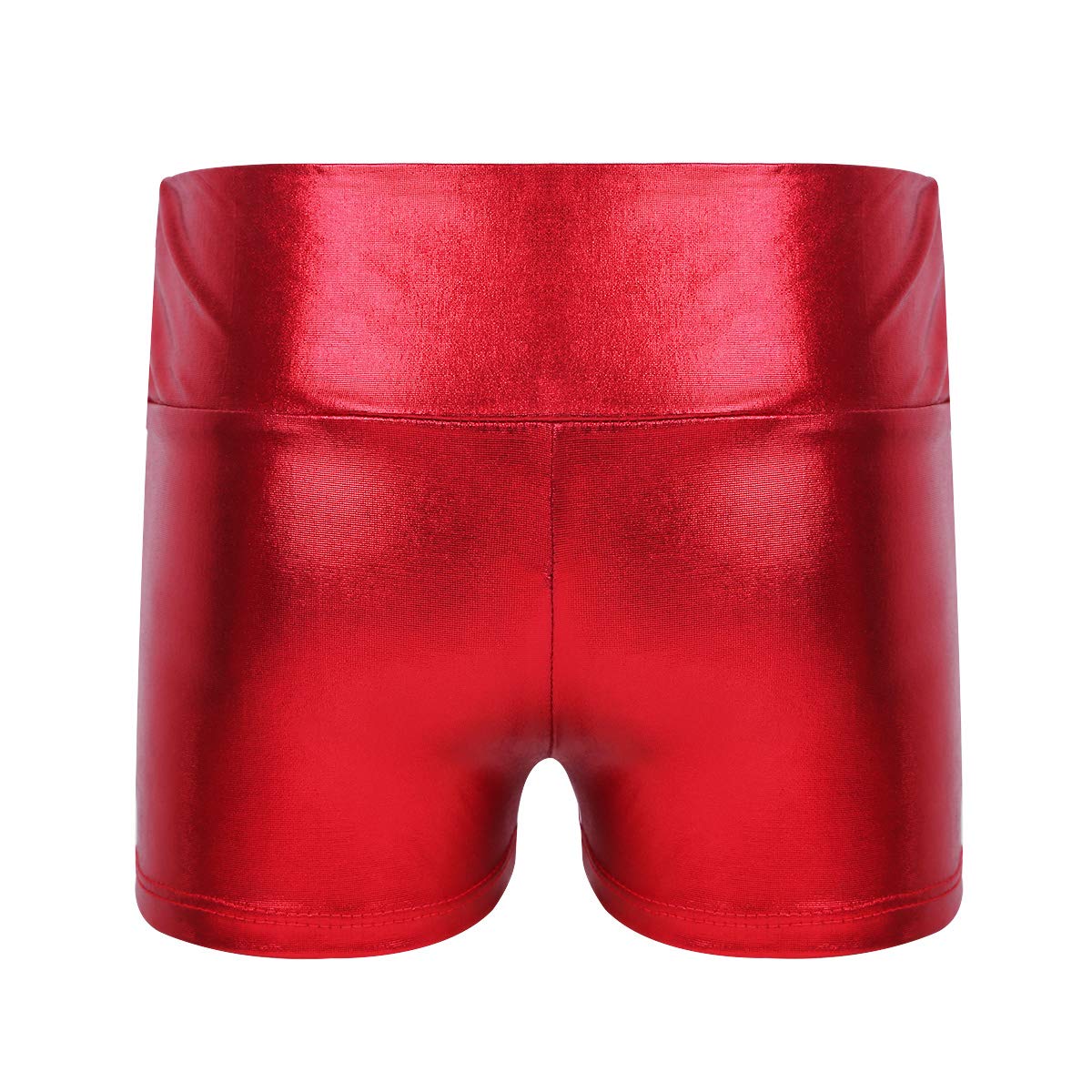 ranrann Pantalones Cortos Deportivos de Danza para Niña Shorts de Charol Metálico Cintura Alta Elástico Bóxer de Baile Yoga Gimnasia Fitness Hot Pants