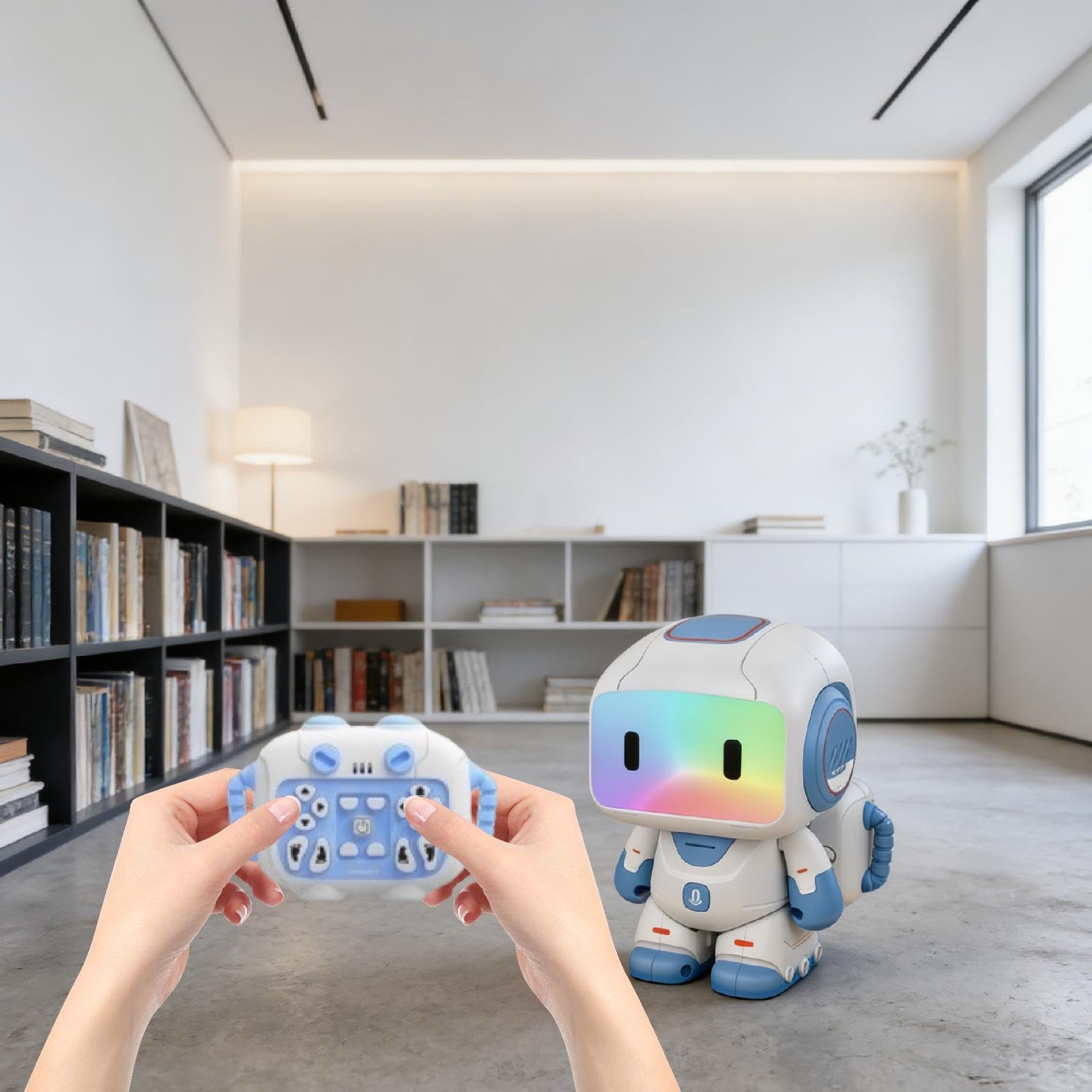 Amagogo Robot Giocattolo interattivo telecomandato per Bambini e Bambine, con modalità di Programmazione Regolabile, Giocattolo educativo, Regalo di, Blu