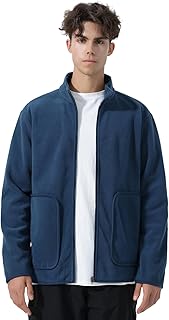 [YOUTHUP] フリースジャケット メンズ ジップアップ ボア ジャケット 裏起毛 防風 防寒 保温 インナー アウトドア 登山 ゴルフ カジュアル 秋冬
