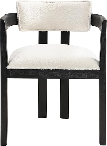 Miniatura 5 de Christopher Knight Home Falcon Boucle - Juego de 2 sillas de comedor tapizadas de tela, modernos sillones de comedor de madera, respaldo curvado,