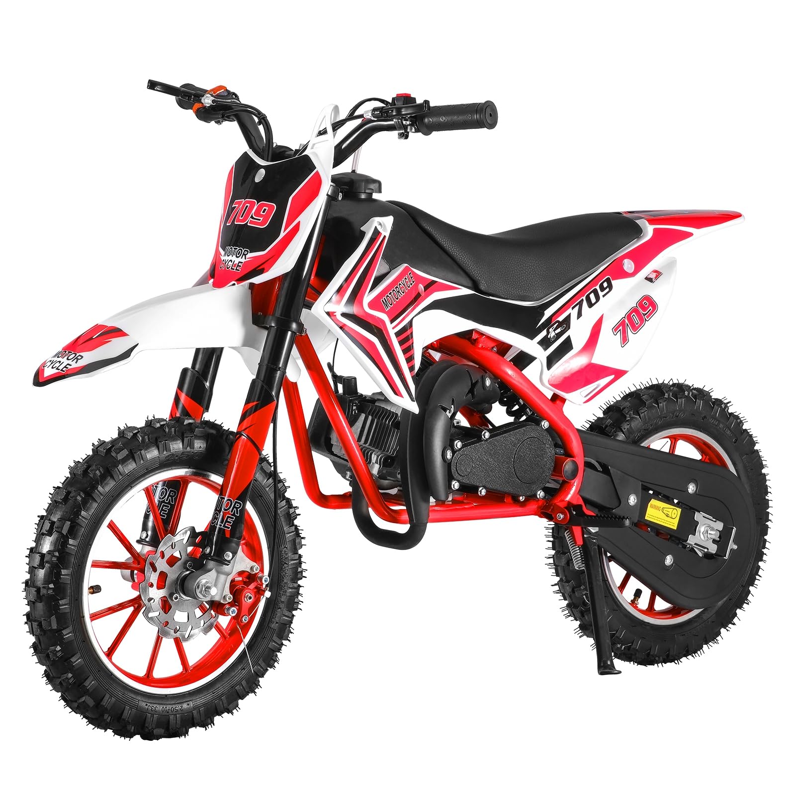 50cc Dirt Bike,2-Stroke Kid Dirt Bike,Dirt Bikes for Kids 8-14,Off Road Gas Power Mini Pocket Motorcycle with Front Rear Disc Brakes,Mini Dirt Scooter Bike with Speeds up to 40 MPH Red