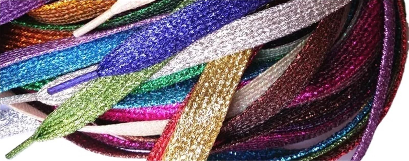 10 pares de cordones brillantes dorados y plateados for zapatillas deportivas Para Sneaker