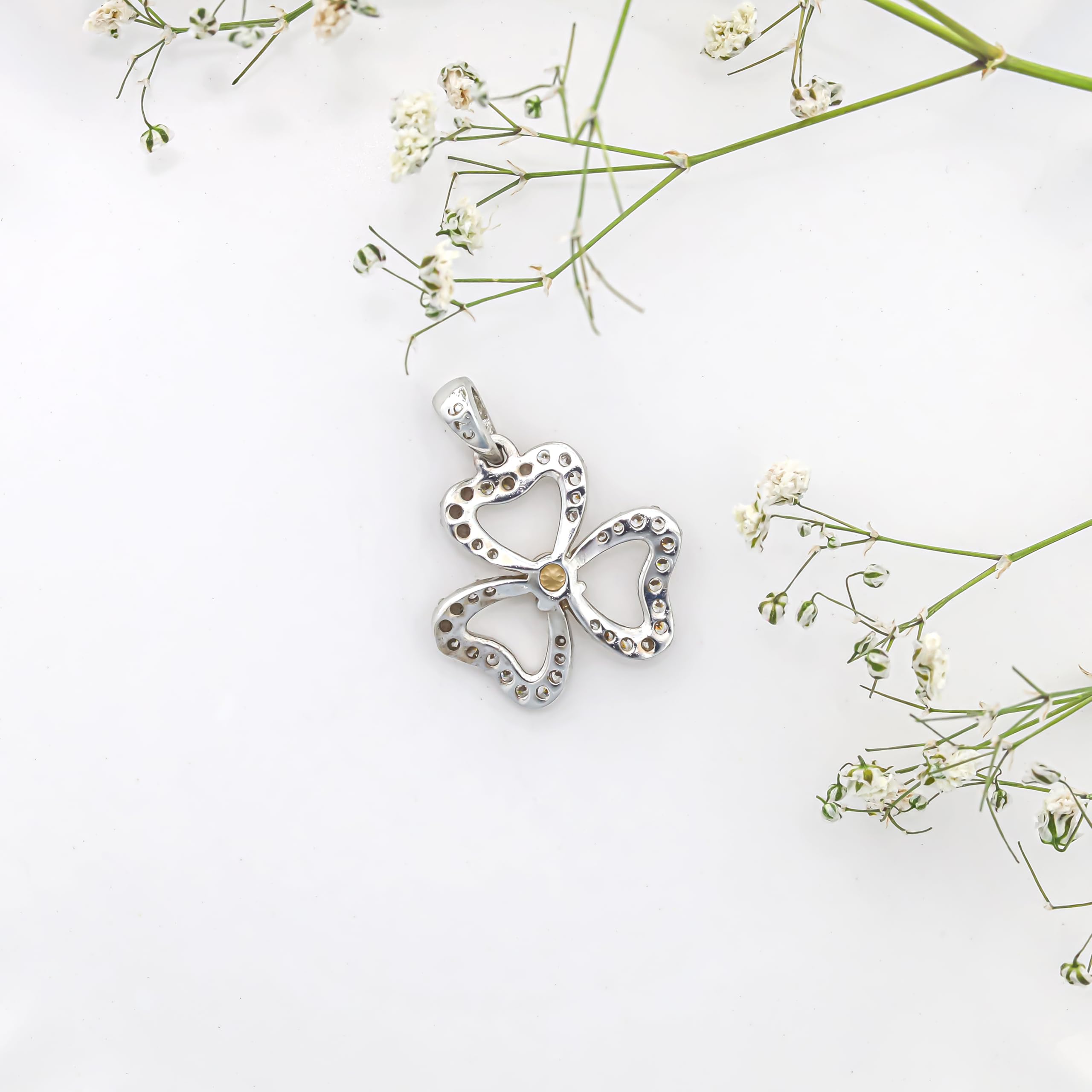 Pendentif en argent sterling 925 avec topaze impériale, taille ronde, 3 mm, pour femme, SP-624