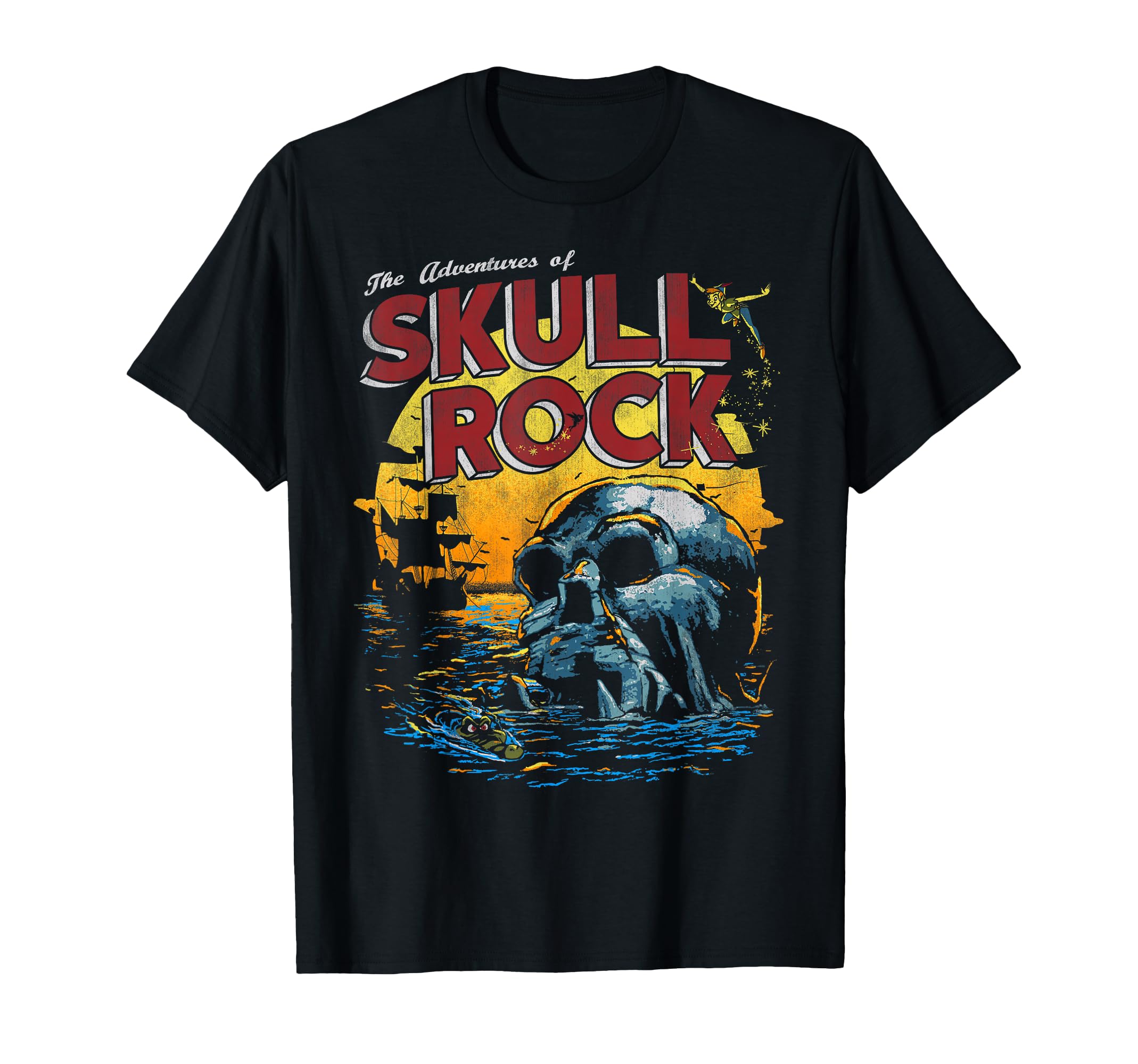 Disney Peter Pan Skull Rock Vintage Sunset Poster T-Shirt