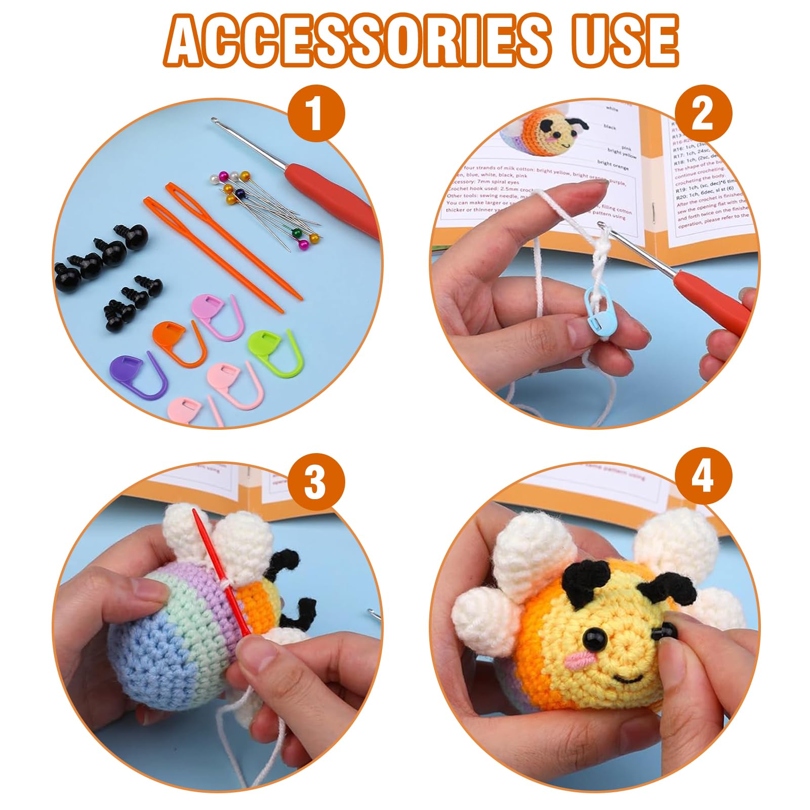 Kit Uncinetto Per Principianti Con Api - Completo Con Filato E Istruzioni - Foto 11