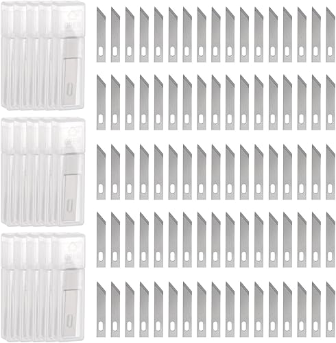 HARFINGTON 100 cuchillas de repuesto para cuchillos Exacto #1, cuchillas de repuesto de precisión Exacto, cuchillas de repuesto para bricolaje,