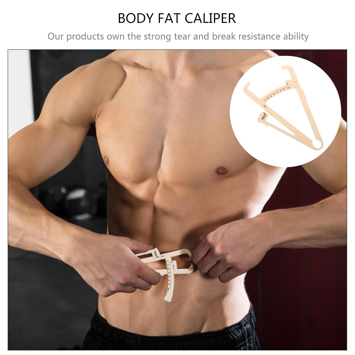 Abaodam 2pcs Handheld Body Fat Calipers Skinfold Measurement Device Abs Material for Accurate Body Fat Testing Suitable for Men and Women