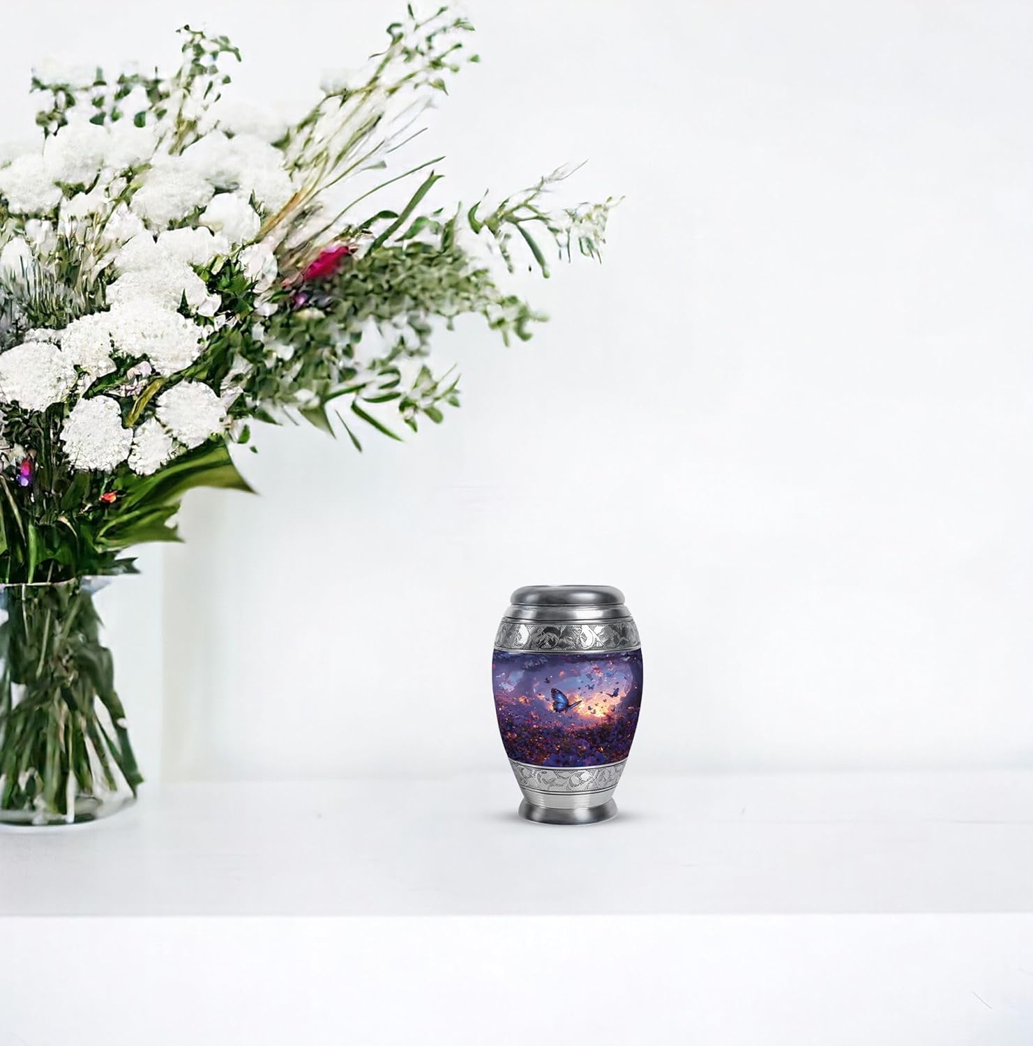Twilight Butterflies Small Urns for Human Ashes, Unique Urn for Ashes for Women, Urn for Ashes Adult Male, Cremation Urns for Human Ashes, Mini Urns for Human Ashes (Size - 3inch, 1 Pcs)