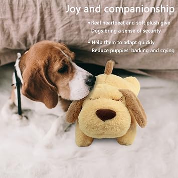 Newthinking Puppy Heartbeat Stuffed Toy - Pet Anxiety Relief and Calming Aid, Soft Plush Sleeping Buddy Behavioral Aid Dog Toy, with Heartbeat for Puppies Dog Pet