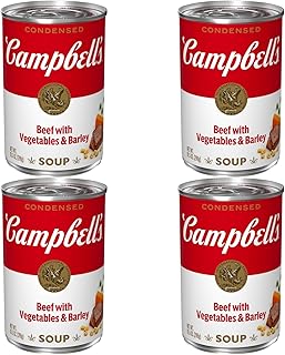 Campbell's Condensed Beef Soup With Vegetables and Barley, 10.5 oz Can (Pack of 4)