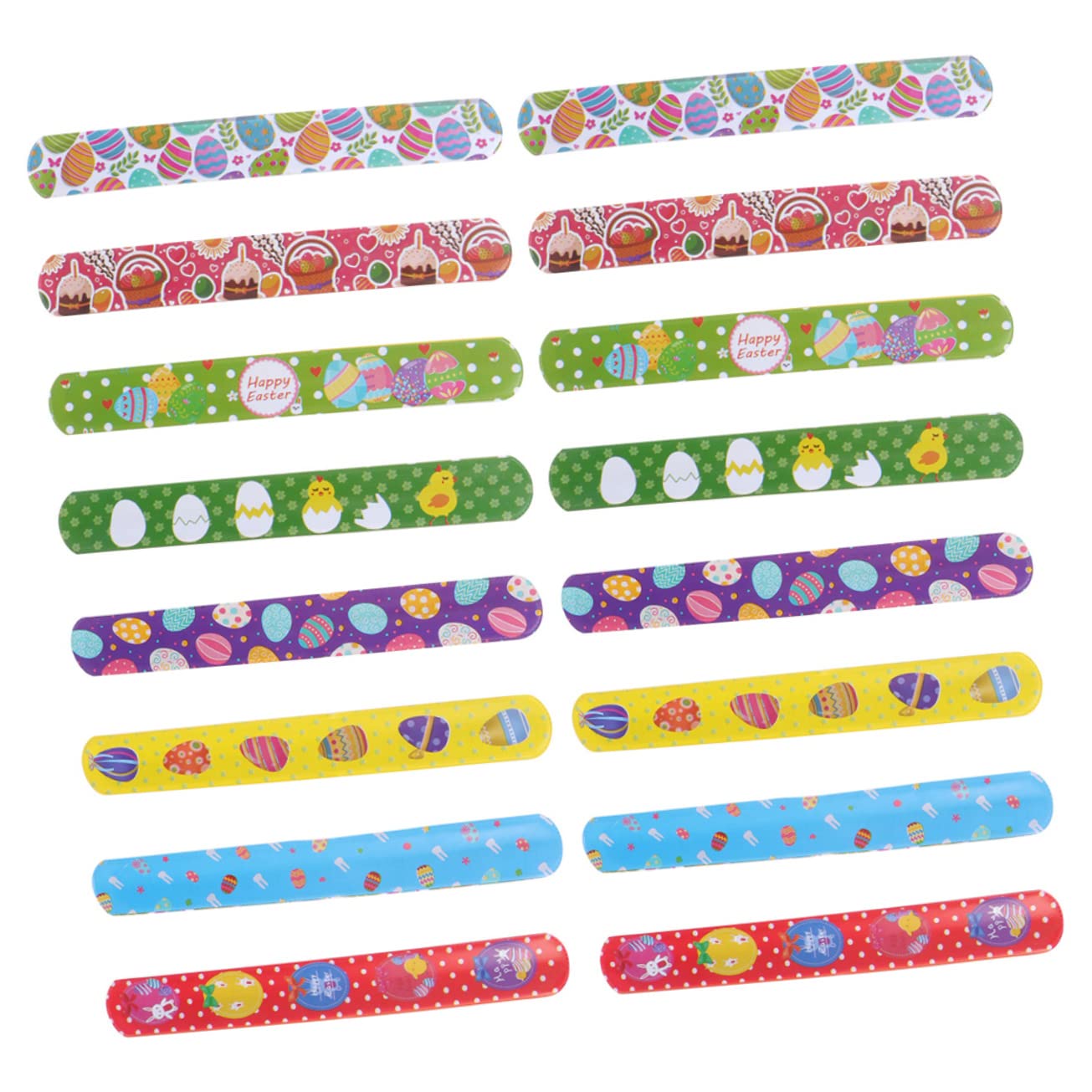 Hohopeti 48 Piezas Anillo De Pascua Pulsera Para Niños Pulsera De Fiesta De Pascua Pulsera De Conejito Pulsera De Bandas Bofetadas Pulseras Regla De Acero