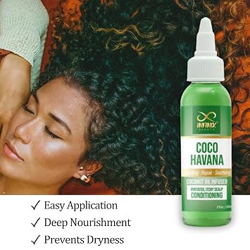 Infinix Treatment Oil - Coco Havana - Coconut Oil Infused - Powerful Hair Growth, Conditioning, and Scalp Relief - 2fl oz/ 60ml