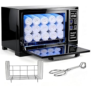 Hot Towel Warmer, 6L Heated Towel Warmers Cabinet with Clip for Spa, Salon, Home, EstheticianBlack